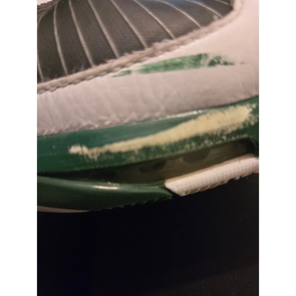 Nike Mens 7.5‎ Air Max Rise Basketball Shoes Green White High Top 367180-117